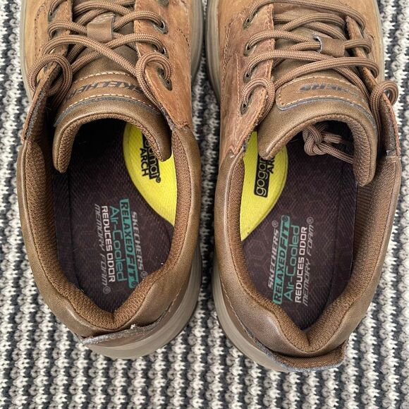 Skechers Relaxed Fit Knowlson Leland brown leather Oxford Men\'s Shoe size 11.5